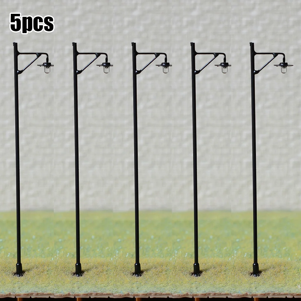 

5Pcs OO / HO Scale LED Street Light Railroad Path Lamp Post Resistors Model Building Lamps Decoration Complete Painted Lights