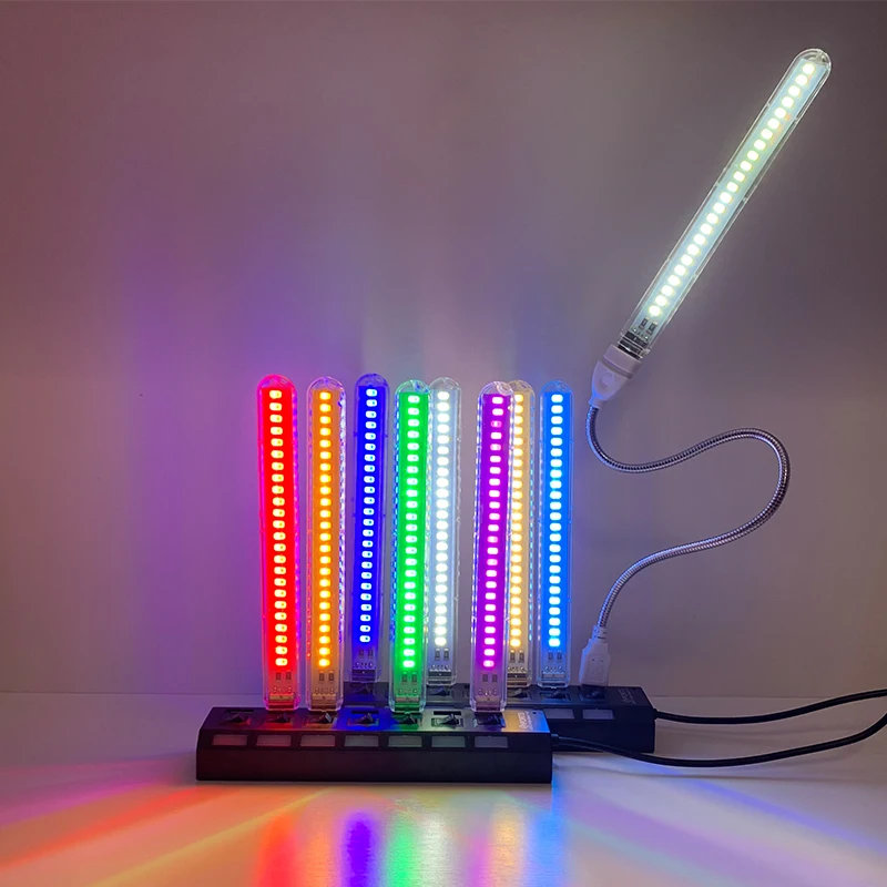 รูปสินค้า DC5V USB LED Night Light 24LEDs โคมไฟสีสีแดงสีเหลืองสีขาวสีฟ้าสีเขียวสีม่วงสีชมพูบรรยากาศไฟสําหรับตกแต่งห้องนอน