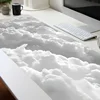 Sunshine White Cloud Gaming mouse pad, 2mm thick sewn Border smooth rubber mouse pad, 31.49 x 11.81 inches, portable desktop pad 5