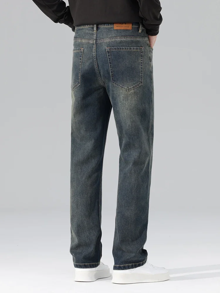 Autumn Winter Fashion Vintage Jeans Men Stretch Comfortable Straight Brand Clothes Pants Casual Baggy Male Denim Trousers 5