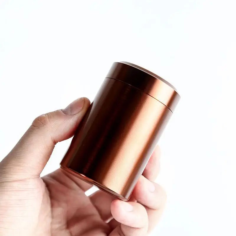 Portable high-end aluminum alloy tea jar, portable sealed jar, aluminum herbal jar, metal small storage