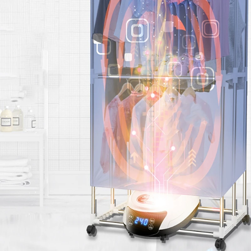 Portable Electric Clothes Dryers Smart Press Household Baby Clothes Drying Warm Wind Laundry Garment Tumble Cloth 2 3