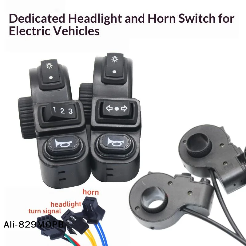 【P】1/3Pcs Motorcycle Accessories 3in1 E-bike Light ON-OFF Switch Horn ...