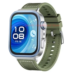 Woven Nylon & Silicone Sports Strap - Versatile Bracelet for Huawei Watch Fit 4 (Green)