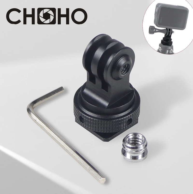 

For Gopro Accesorios CNC Aluminum Mount Alloy 1/4 Tripod Rotaion Adapter Hotshoe For Go Pro Hero DJI Action Camera Insta360