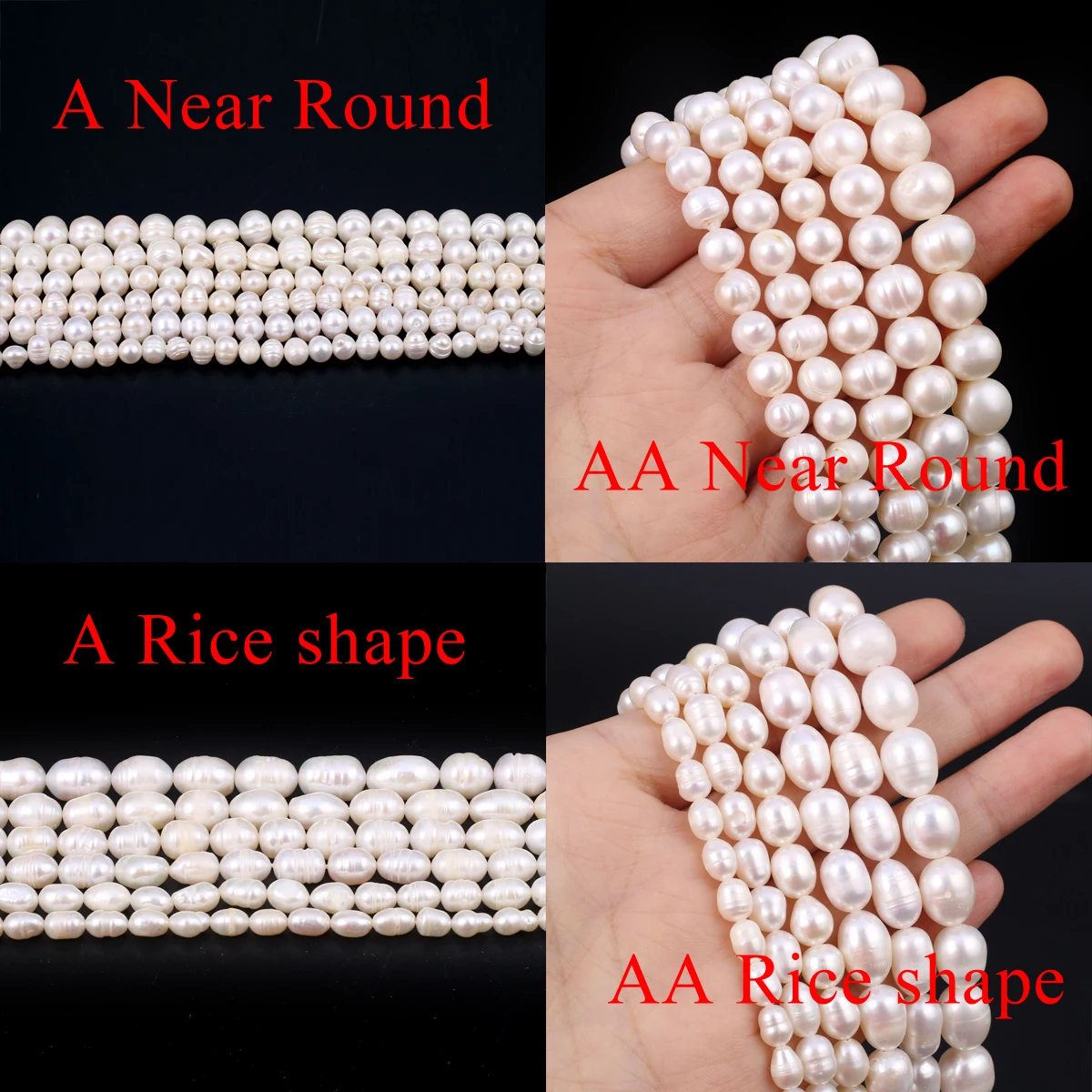 

100% Natural Freshwater White Pearl A，AA Nearly Circular Oval Loose Spacing Bead Jewelry Making DIY Necklace Earrings Bracelet