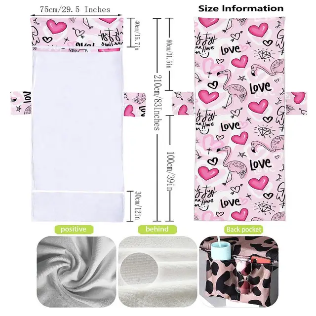 Pool Lounge Chair Cover Flamingo Pattern Pool Chair Towel Foldable