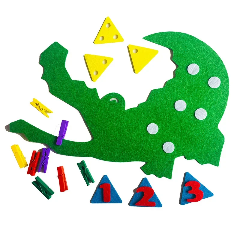 Handmade Felt Crocodile Clip Tooth Extraction Numbers 1-10 For Kids Learning Child Early Teaching Non Woven Package DIY Toys