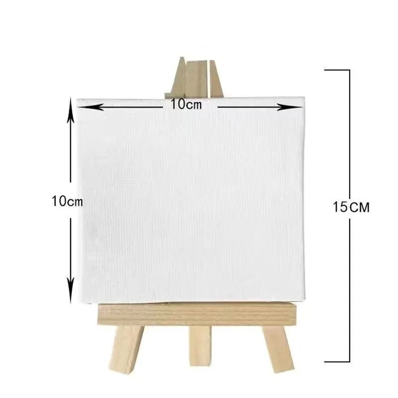 Mini Canvases, Small Painting Canvas with Mini Easel 10x10 cm Art Canvases  Painting Kit for Kids Teenagers Acrylic Pouring Oil - AliExpress