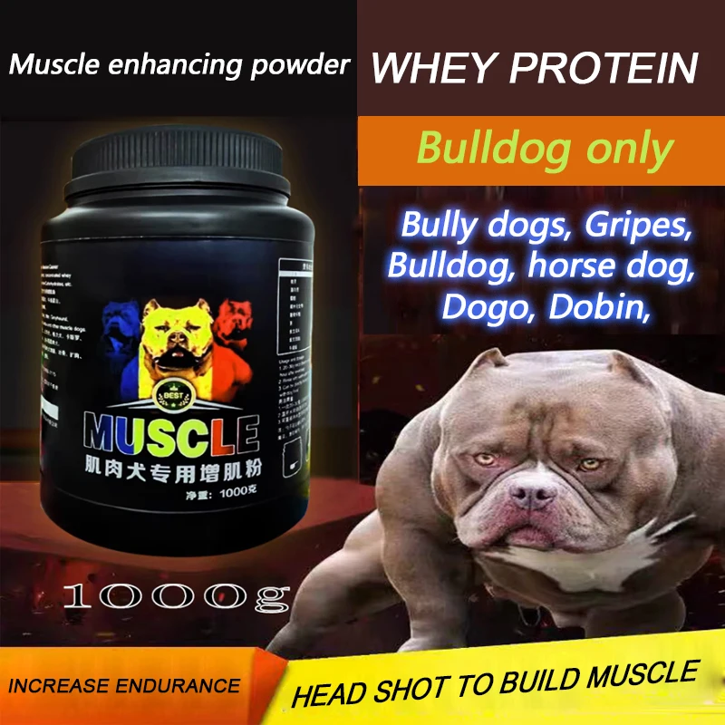 

Pet Whey Protein Powder Bulldog Bully Gripe Pit Dog Horse Dog Exercise Increase Muscle Head Shot Powder 1000G