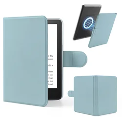 Magnetic Detachable Book - Style Kindle Case with Clasp and Auto Wake/Sleep Feature - Kindle 11th (Misty Blue)