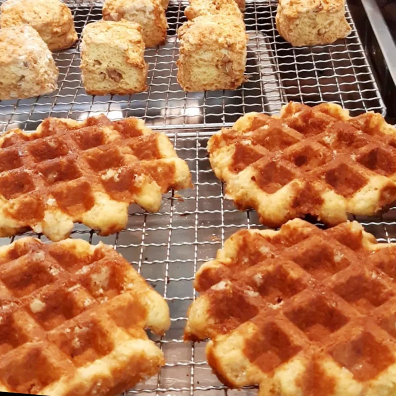 Künstlicher simulierter Karamell-Brunch, künstliche belgische Waffel, Frühstück, Café, Modell, Dessert, Creme, Display, DIY-Schrank, Dekoration, Dim – Detail 13
