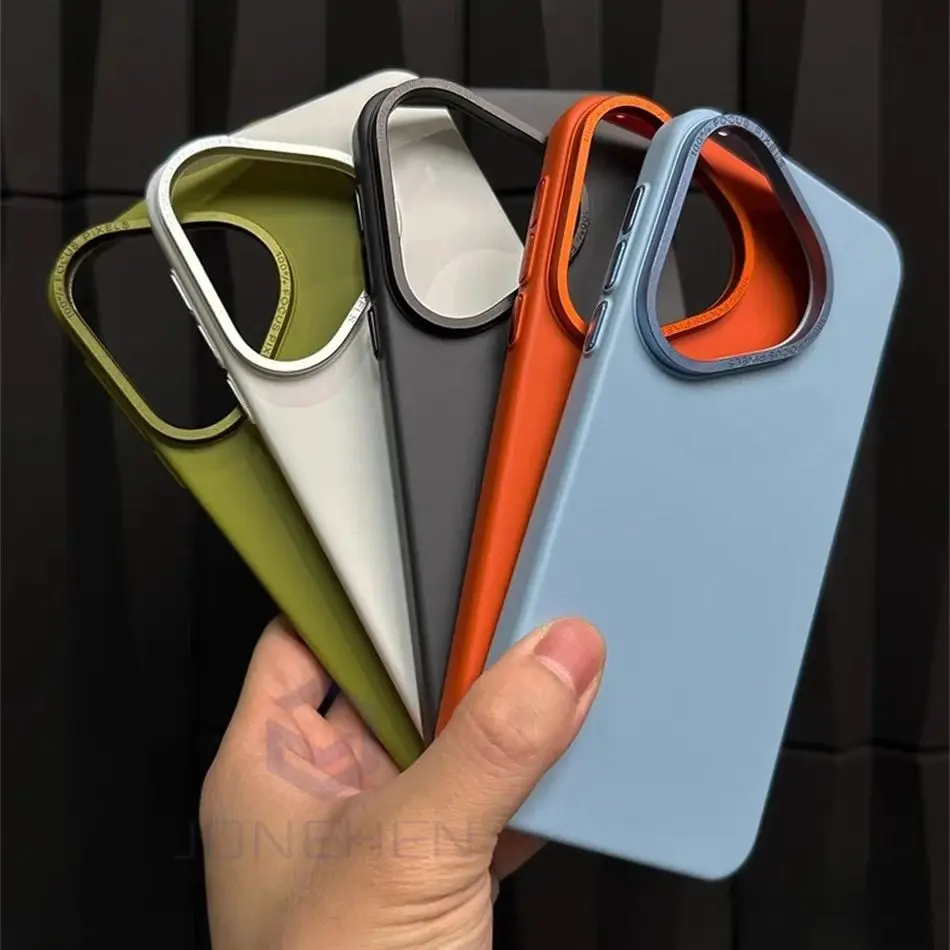 Matte Solid Color Alloy Lens Frame Slim Shockproof Case
