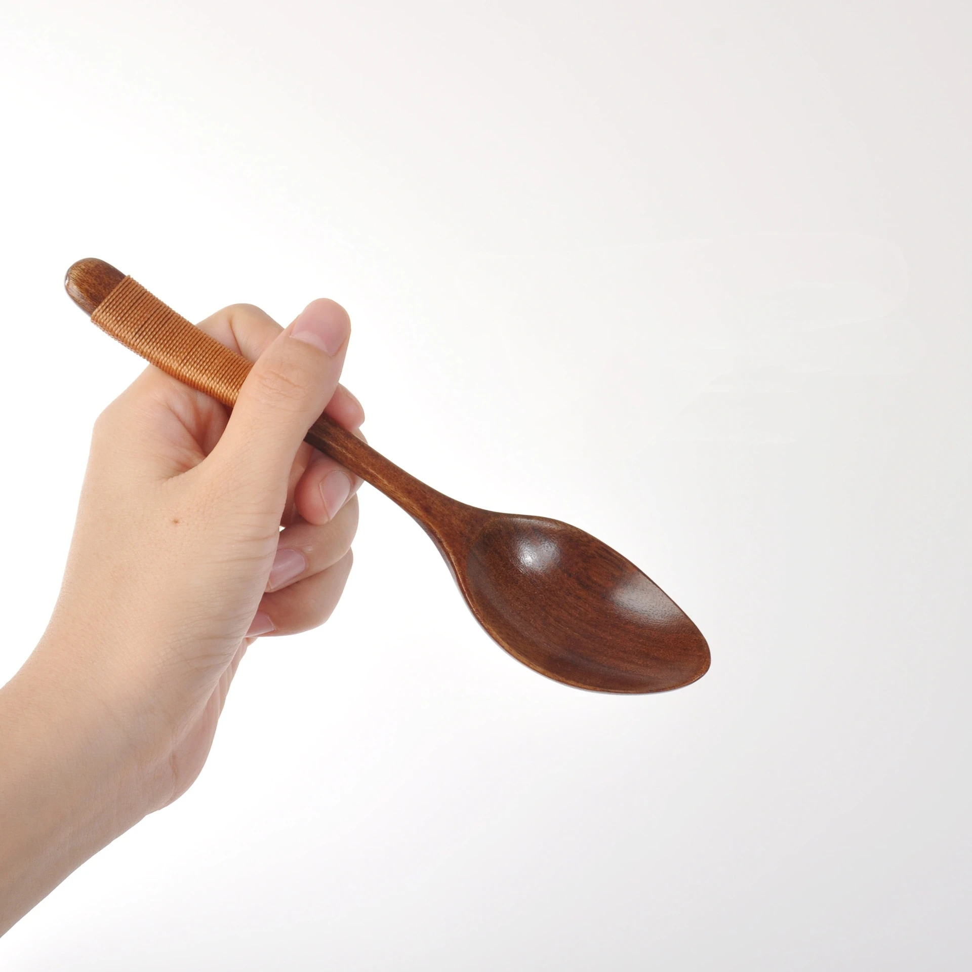 Wooden Spoon Bamboo Kitchen Cooking Utensil Wide Mouth Coffee Soup Teaspoon