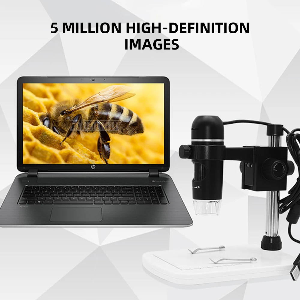 HD 500MP USB 전자 현미경 | 300배 연속 광학 줌 | 납땜 및 검사용 산업용 확대경 ?