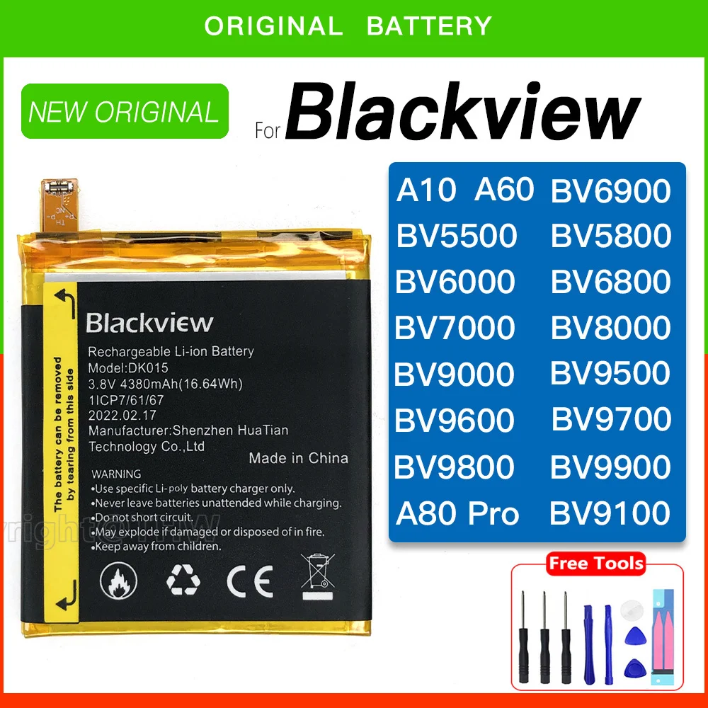 

Original Battery For Blackview BV6900 BV6000 BV6800 BV7000 BV8000 BV9000 BV9100 BV9500 BV9600 BV9700 BV9800 BV9900 A60 A80 PRO