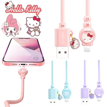 오리지널 산리오 헬로 키티 5A USB C타입 케이블, 고속 충전 케이블, 아이폰 샤오미 삼성용 고속 충전 와이어 코드, 신제품