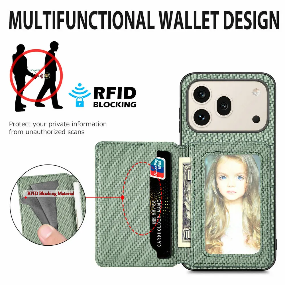 Leather Magnetic Wallet Case with RFID Protection for Huawei Honor 600 Series
