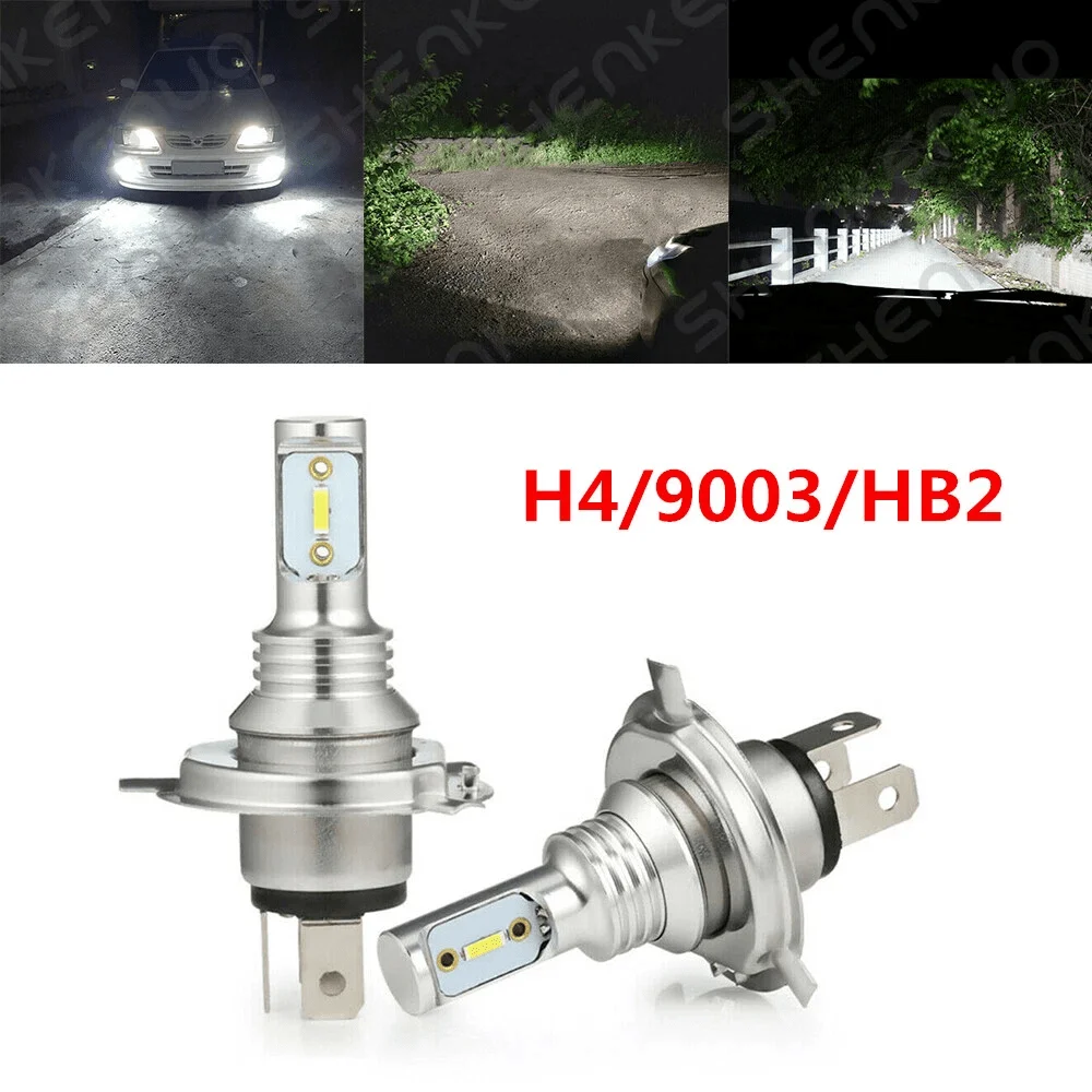 2Pcs 슈퍼 밝은 H4 9003 HB2 Led 전구 자동차 헤드 라이트 오토바이 자동 안개 램프 라이트 12v 24V 80W