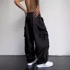 2025 Trendy High-Waisted Wide-Leg Casual Sports Trousers For Men And Women Quick-Drying Cargo Pants American Style Parachute Pan