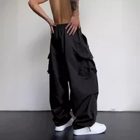 2025 Trendy High-Waisted Wide-Leg Casual Sports Trousers For Men And Women Quick-Drying Cargo Pants American Style Parachute Pan