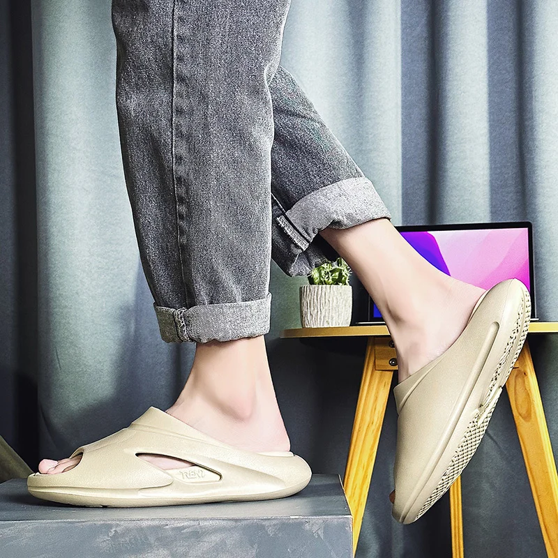 Herren-Flip-Flops, rutschfeste Sommer-Hausschuhe mit dicker Sohle, bequemer, weicher Schaumstoff-Slipper für drinnen und draußen_voghion.com