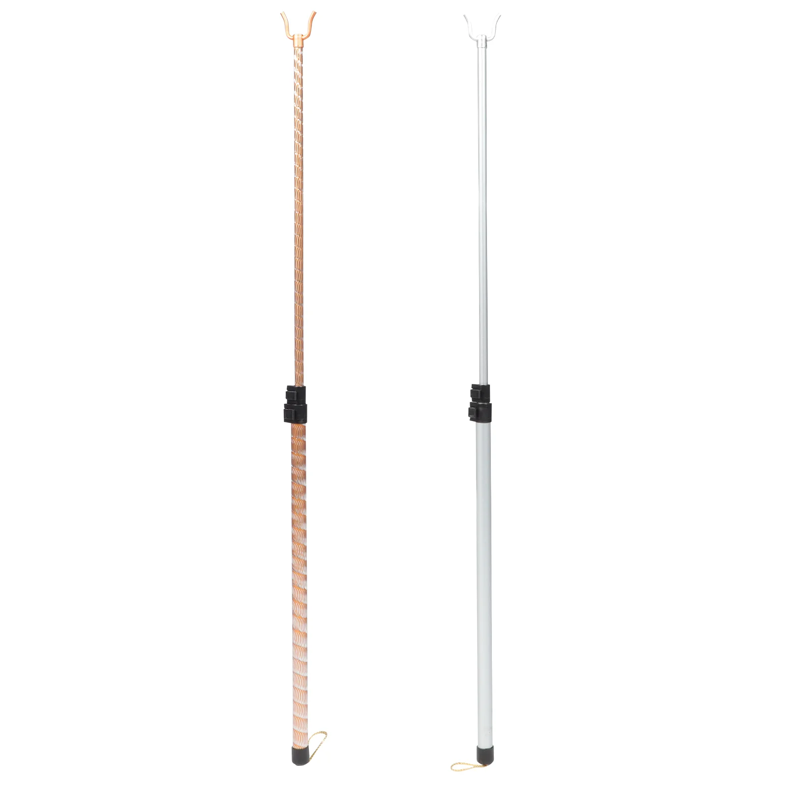 

2Pcs Clothes Drying Fork Telescopic Clothes Reach Tie Rod Aluminum Alloy Clothes Tie Rod Clothes Rod