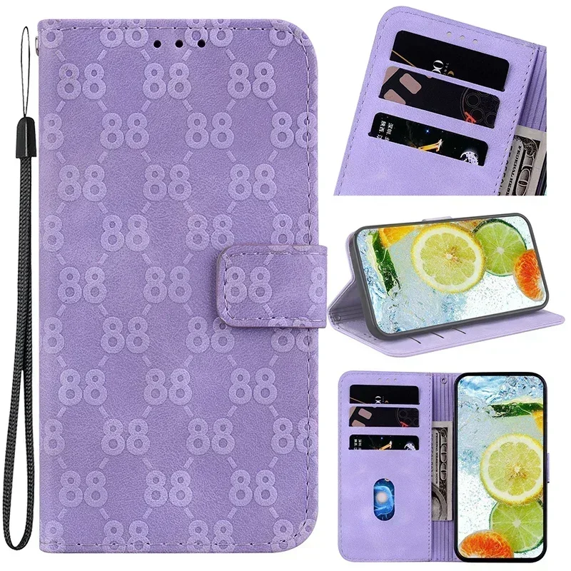 Elegant Leather Flip Wallet Case with Magnetic Closure and Anti-Fall Protection