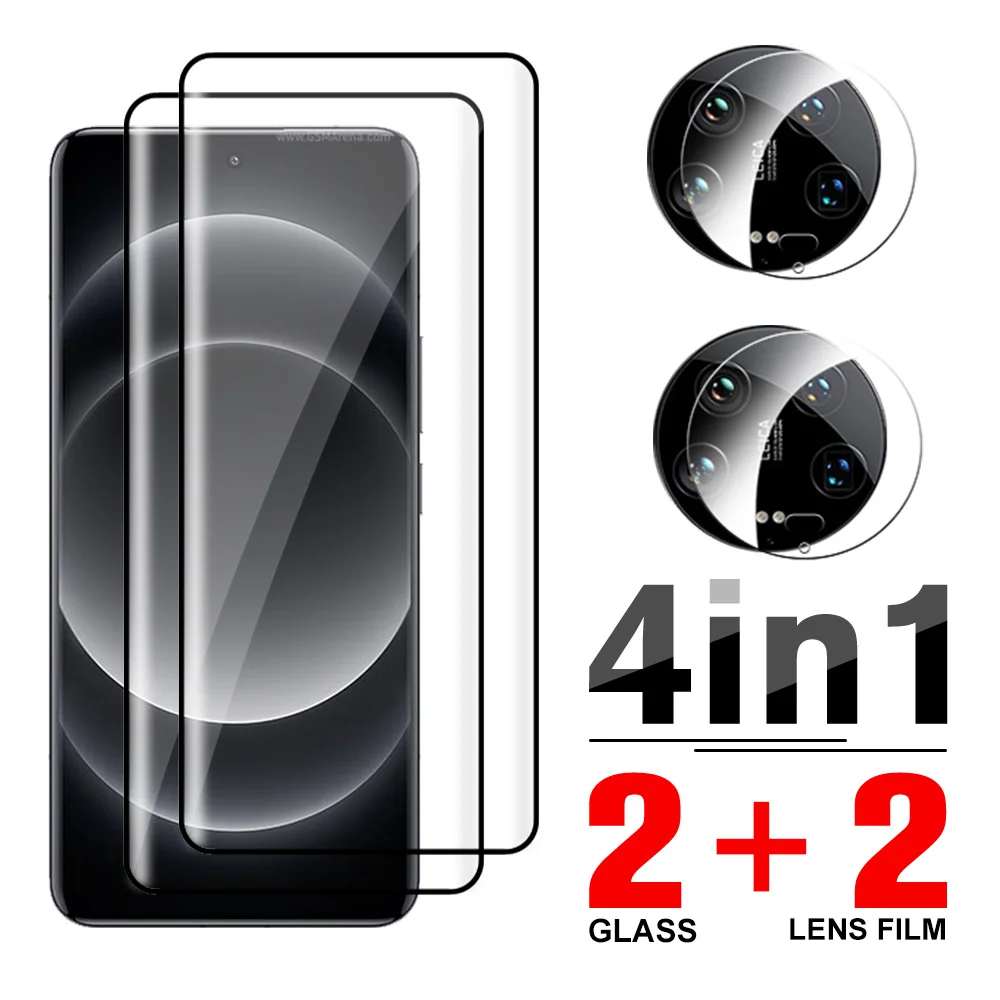 Vetro Temperato 4 In1 Per Xiaomi 14 Proteggi Schermo Ultra Full Glue Xiaomi14 Xiami 14 Ultra Mi14 14 Pro 14 Ultra Camera Lens Film