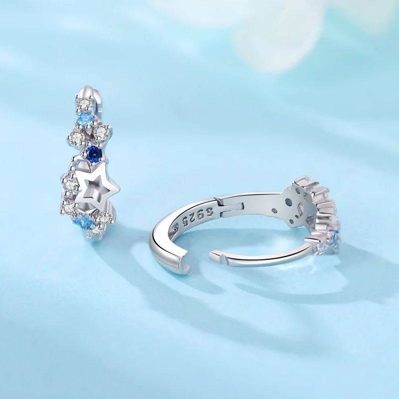 925 Sterling Silver Earring Insect Butterfly Astral Hoop Earrings Zircon For Lady Birthday Party Gifts jewelry hoop earrings silver earrings silver hoop earrings womens earrings