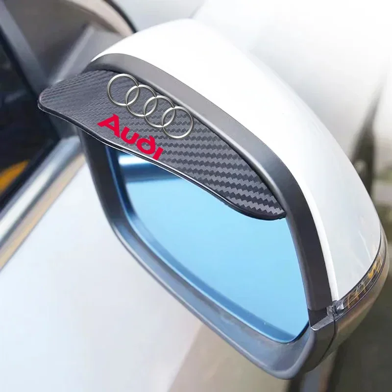 2Pcs Carbon Fiber Car Rearview Mirror Eyebrow Rain Cover For Audi A4 A3 A5 A6 A7 A8 Q3 Q5 Q7 Q8 B5 B6 B7 B8 B9 Q7 8P 8V 8L