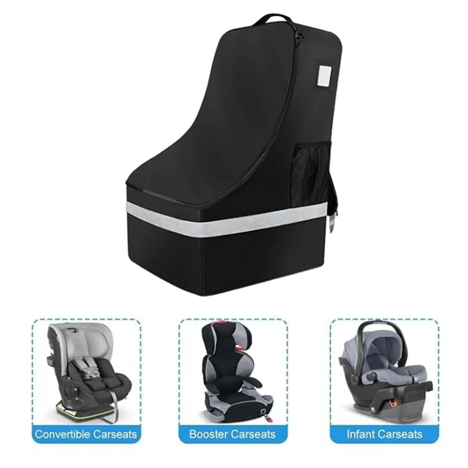 Car Seat Travel Bag Foldable Practical Airport Gate Check Water Resistant Adjustable Backpack Straps Booster Car Seat Backpack