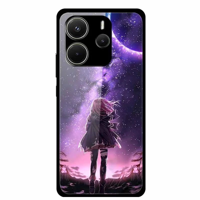 Luxury Tempered Glass Hard Back Phone Case Cover