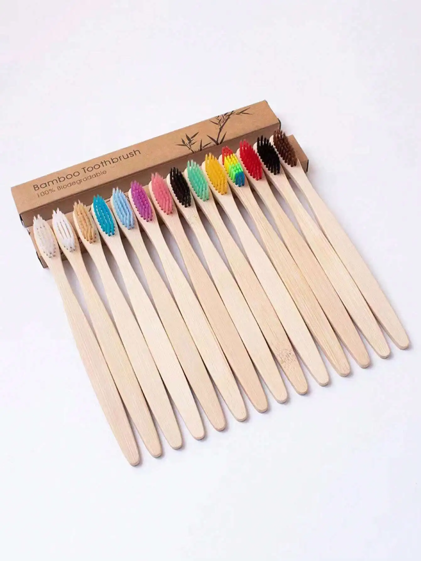 5 Green  Low-Carbon Bamboo Toothbrushes, Manual Bamboo Handle Toothbrush, Soft Hair Manual Toothbrush, Suitable For Daily  Care 3