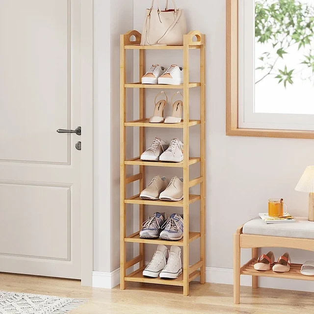 Sleek Bamboo Shoe Rack Free Shipping Long Slot Space Saving Modern Shoe  Cabinets Vertical Minimalist Zapateros Home Furniture - AliExpress