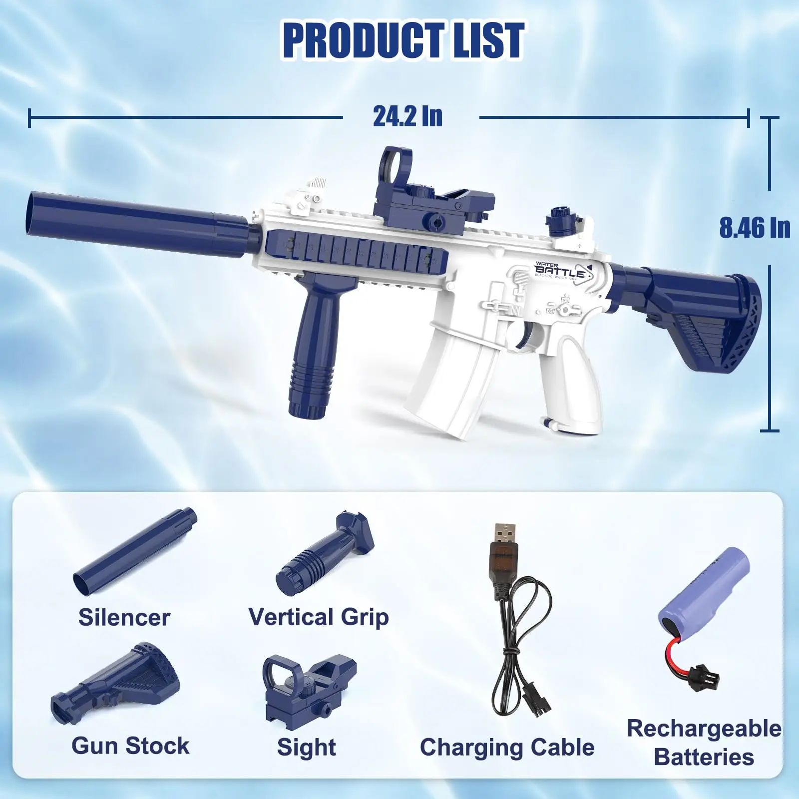 Electric Water Gun for Adult Kid  Long Range  Automatic Squirt Guns Summer Outdoor Swimming Pool Party Soaker Shooting Game Toys 3