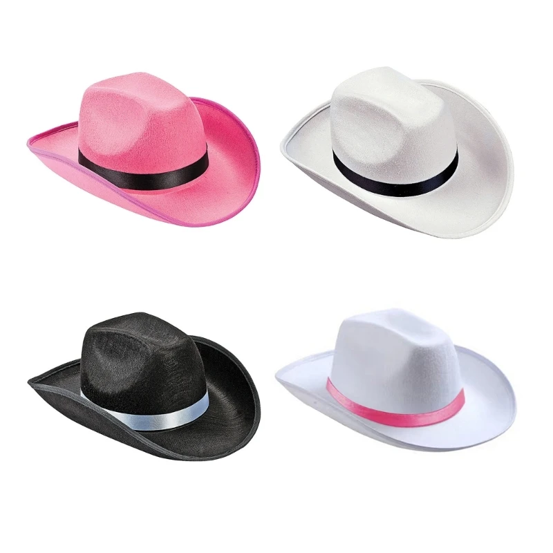 

Cowboy Hat with Ribbon Multifunction Party Decorative Cap Ornament Crafts
