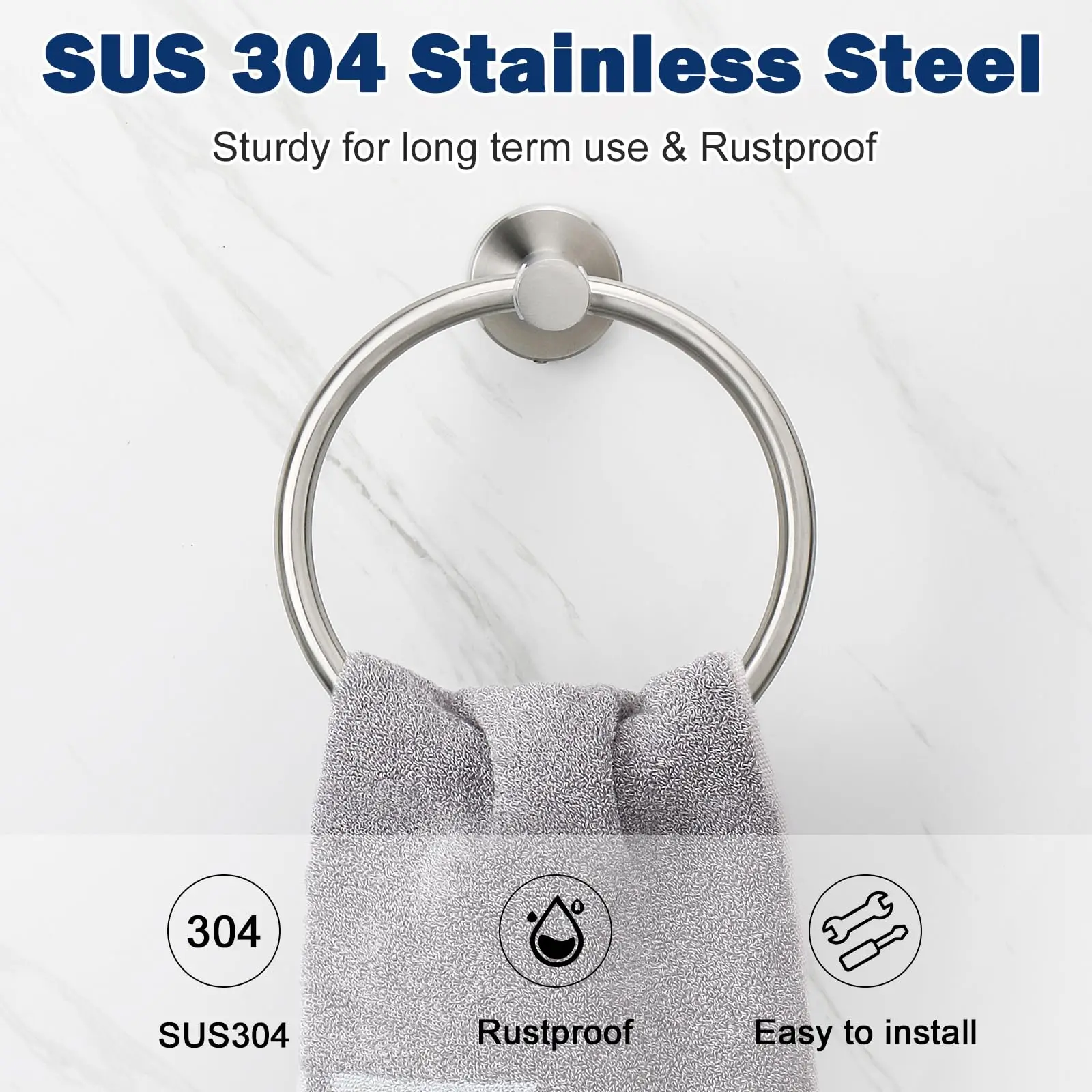 Stainless Steel Towel Ring 3