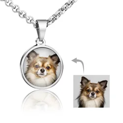 Custom Engraved Photo Pendant Necklace for Women - Personalized Stainless Steel Jewelry (Photo)