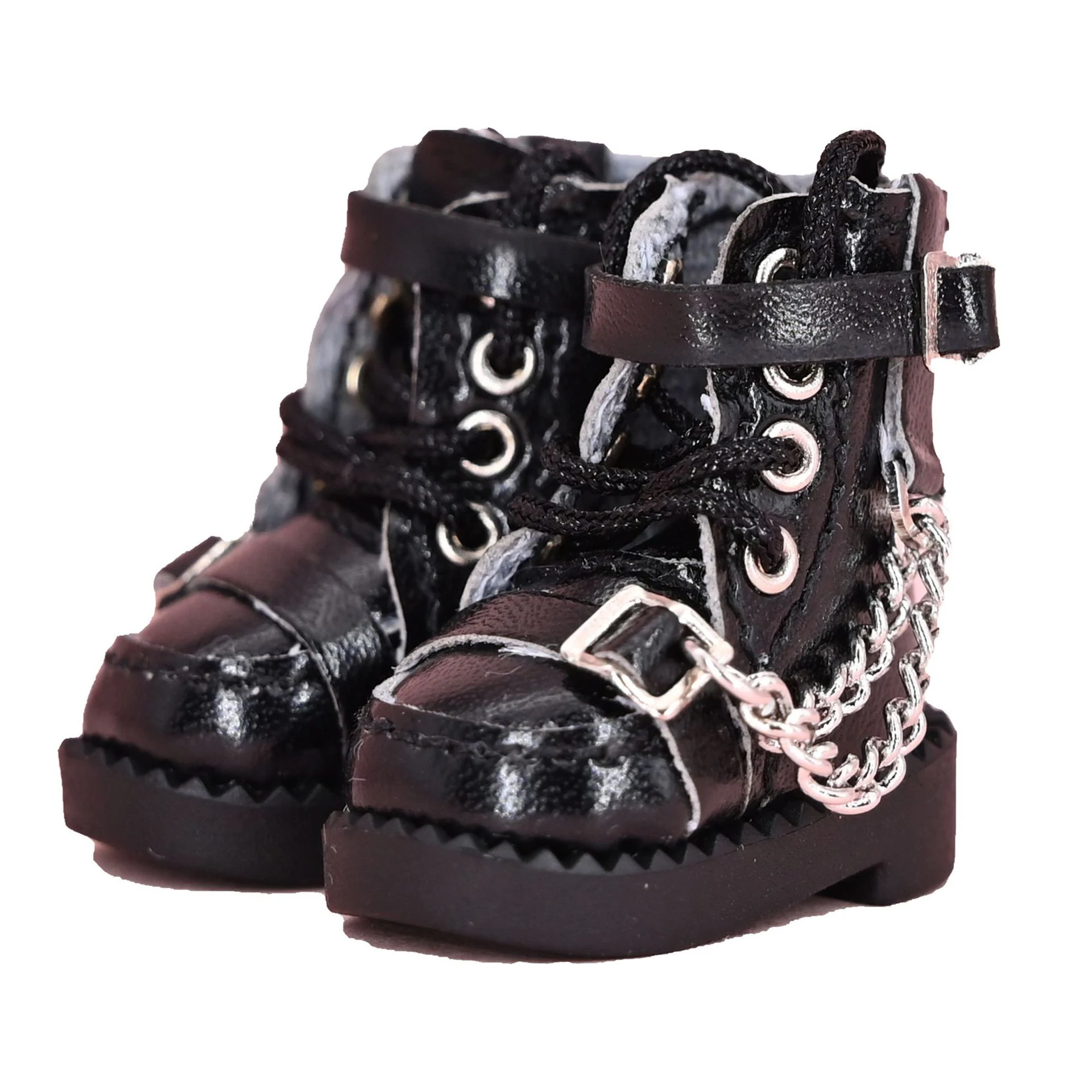 Ob11 Doll Locomotive Style Leather High Top Shoes Doll Casual Shoes With Shoelace For Penny, YMY, Ob11, Obitsu 11, Holala, Gcc 6