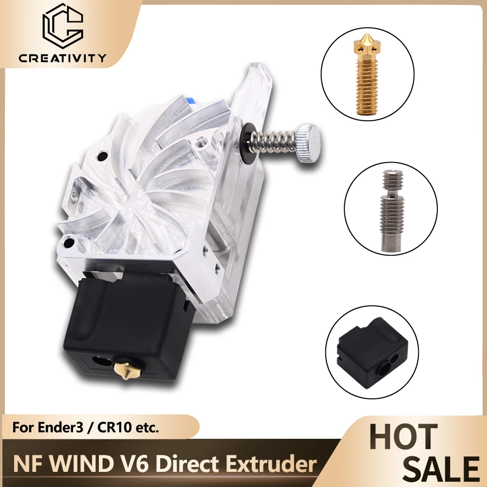 NF WIND V6 All Metal Dual Drive Gear Upgrade Bowden Direct Direct Extruder For 1.75mm PLA Filament for Ender3 CR10 MK8 Reprap
