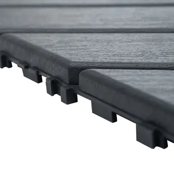 27 Pack Wood grain Interlocking Patio Deck Tiles- 12x12 Inch, Easy Install for Poolside, Balcony, Backyard-Durable Polypropylene 5