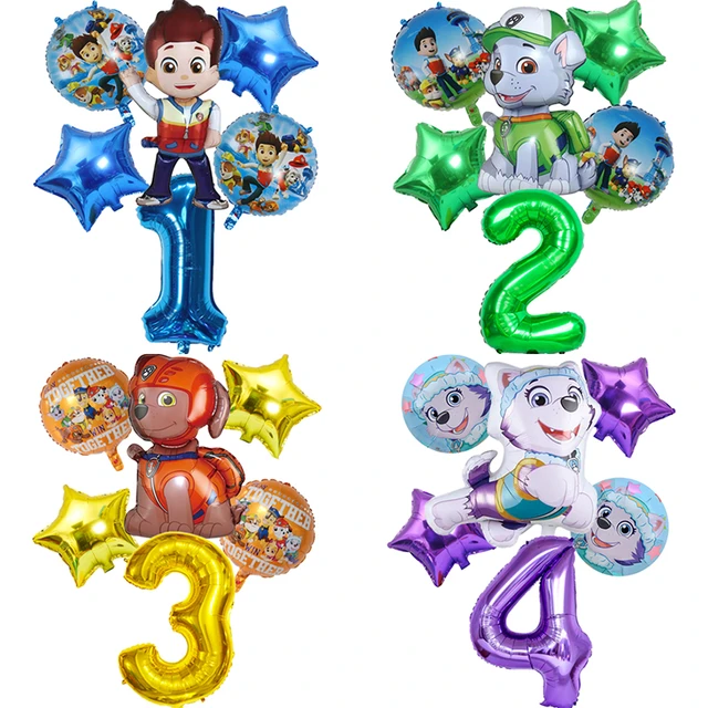 Ensemble de Ballons Paw Patrol pour Décoration de ixd'Anniversaire,  Fournitures pour Bébé Garçon, 1, 2, 3, 4, 5, 6, 7, 8 Ans - AliExpress