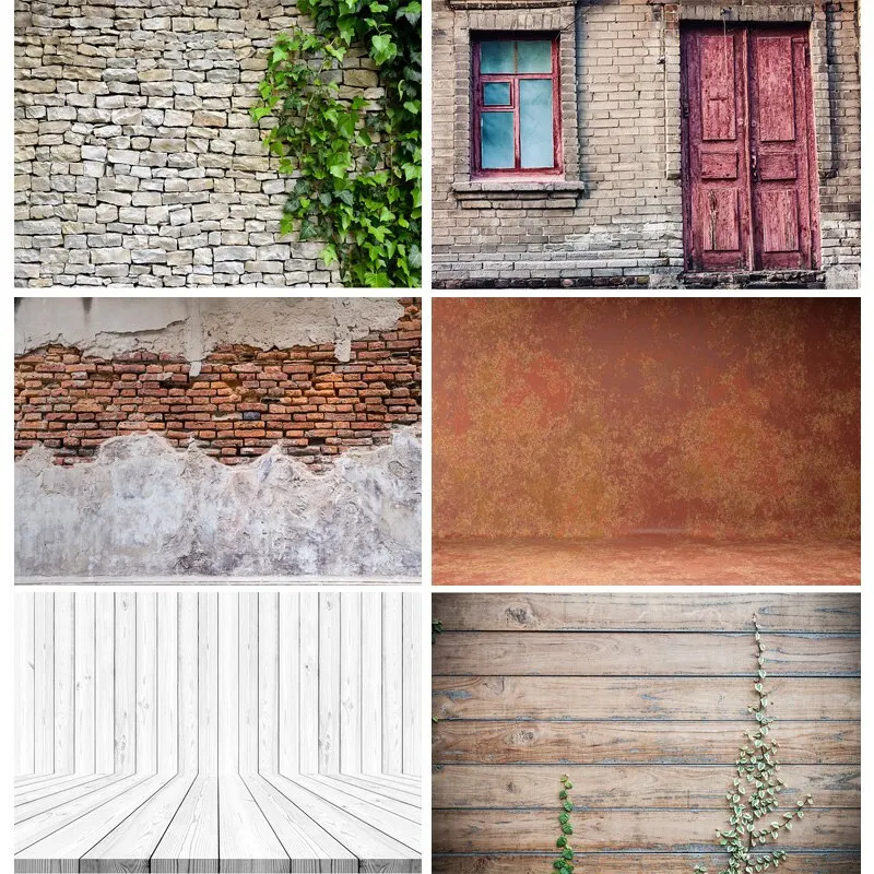 

SHUOZHIKE Art Fabric Vintage Brick Wall Wooden Board Baby Portrait Photography Backdrops For Photo Studio Background 20930LTZ-01