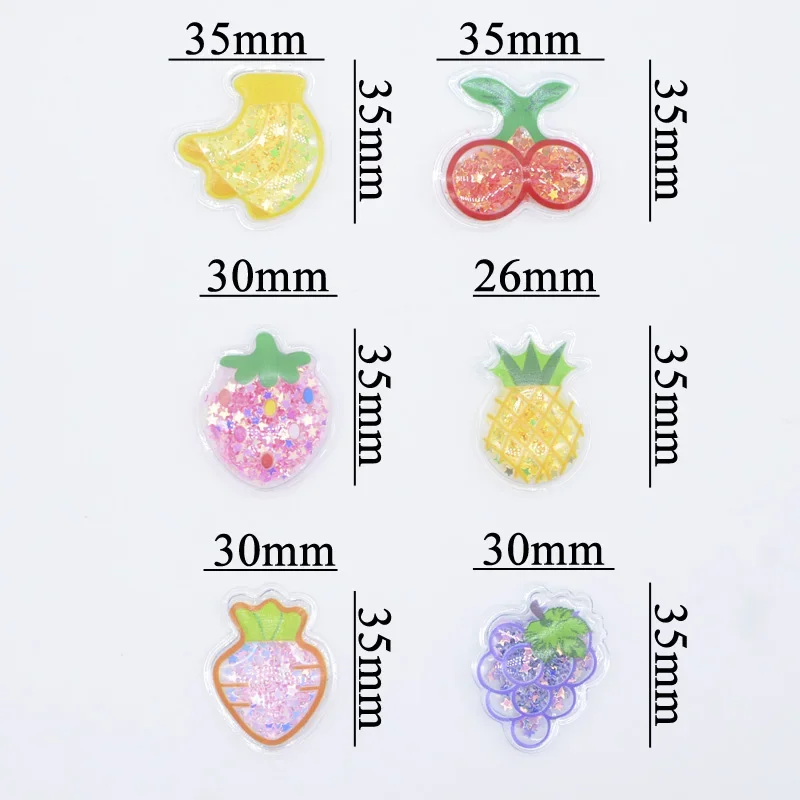 24Pcs 과일 딸기 당근 파인애플 체리 포도 바나나 장식 조각 DIY 모자를 쓰고 있죠 클립 보우 액세서리에 대한 아플리케를 흔들어