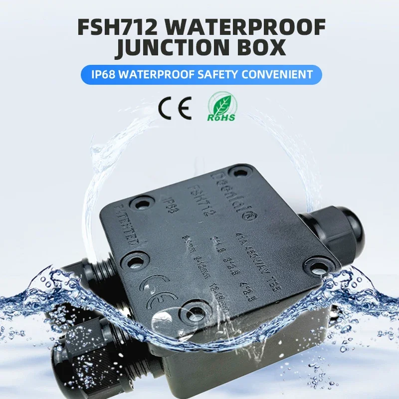 IP68 2/3 Way Waterproof Junction Box for Street Light Outdoor Y-shape Mini Buried Wire Connector Electric Wire Box with Terminal
