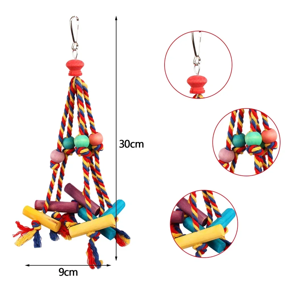 Bird Perches Chew Toy Funny Cotton Rope Parrot Toy Bite Resistant Bird Tearing Cockatiels Training Jouet Pour Perroquet