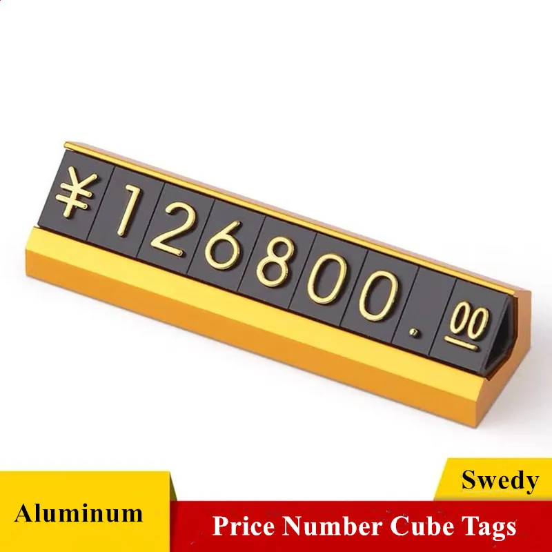 High Quality Jewelry Store Metal Base Pricing Cubes Tag Display Stand Plastic Price Number Sign Holder Stand