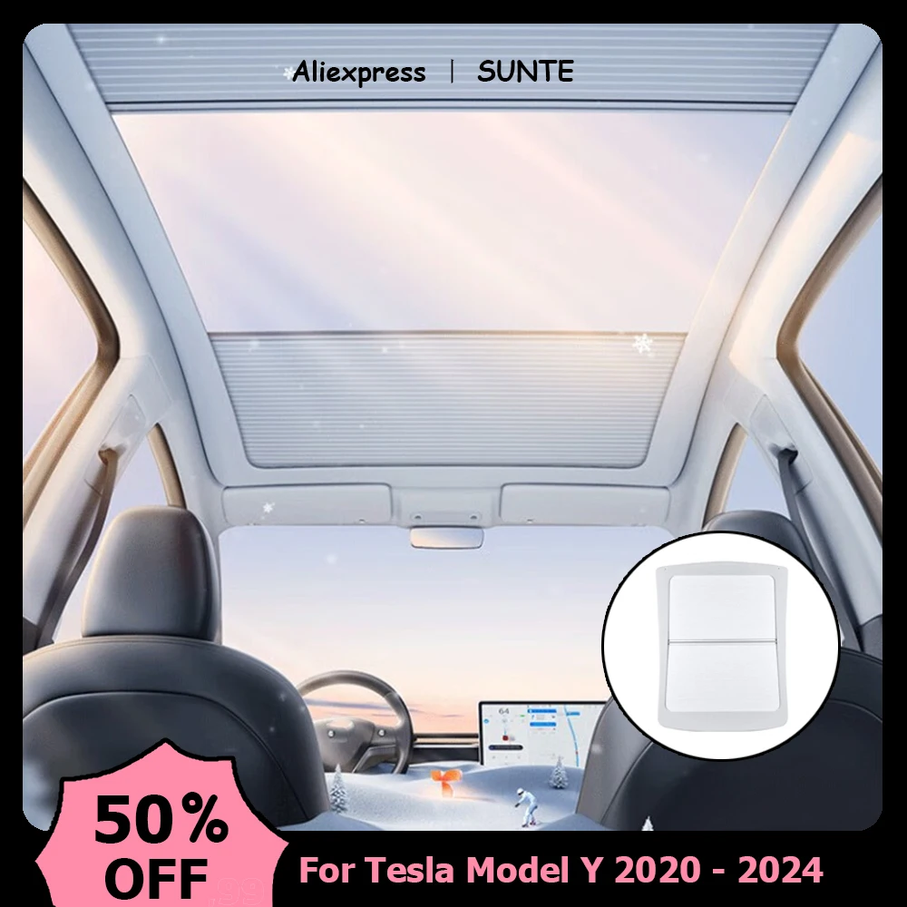 

For Tesla Model Y 2024 Magnetic Sunroof Sunshade Modely 2023 Retractable Sun Visor Interior Accessories