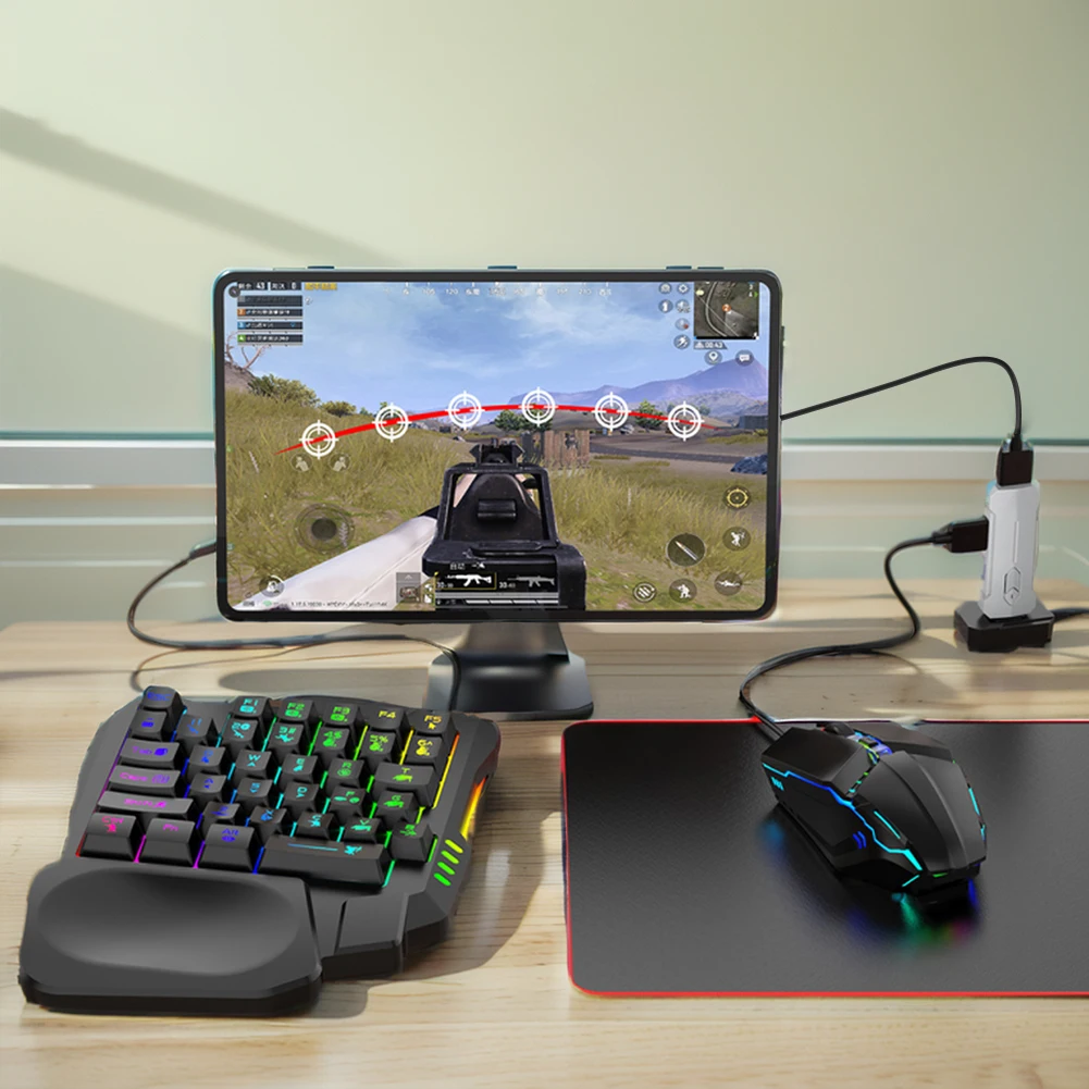 모바일 컨트롤러 게이밍 키보드 마우스 컨버터, PUBG 게이밍 키보드 및 마우스 콤보, 게이머 액세서리용 BT 5.3, 5 in 1